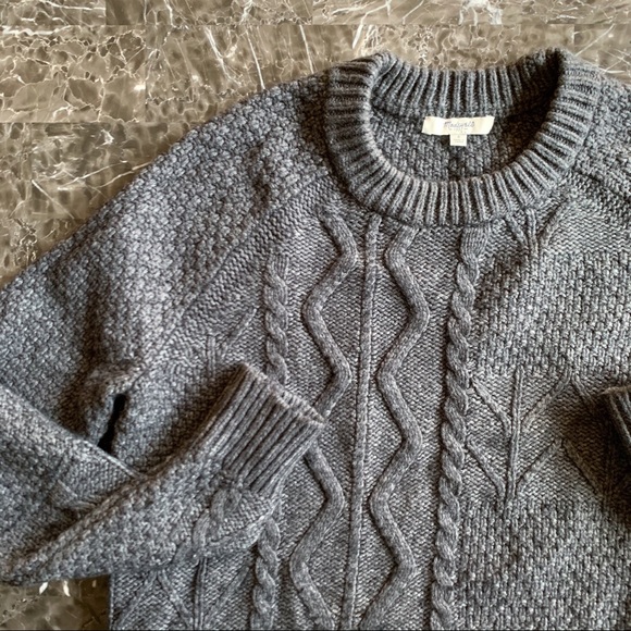 Madewell Small Knit Pullover Wool Alpaca Blend Gra - Picture 4 of 8